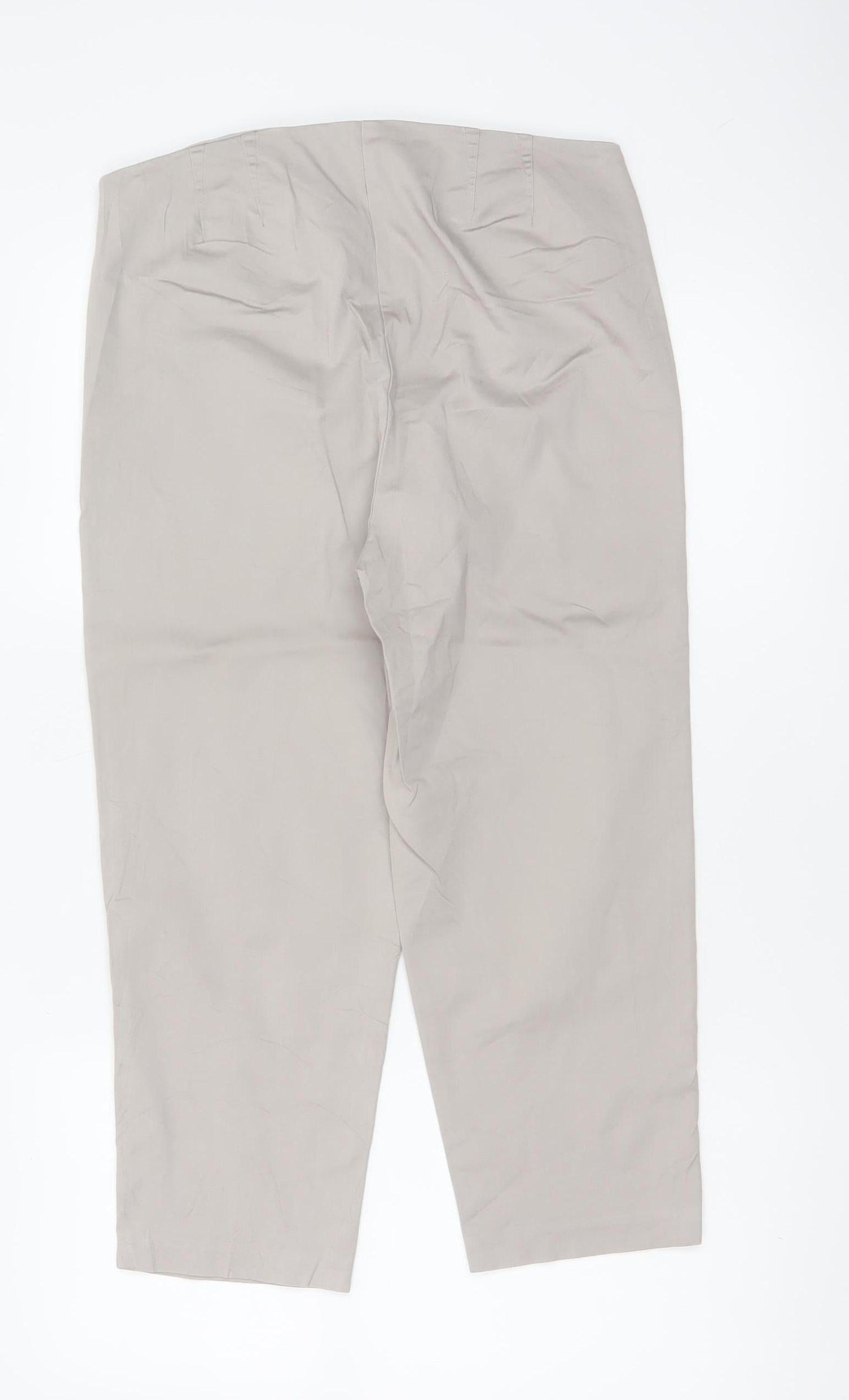 Marks & Spencer Women's Beige UK 12 Tapered Cotton Trousers