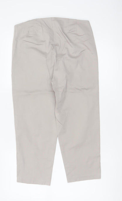 Marks & Spencer Women's Beige UK 12 Tapered Cotton Trousers