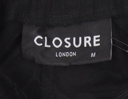 Closure London Men’s Black M Cargo Jogger Trousers Drawstring Cuffed