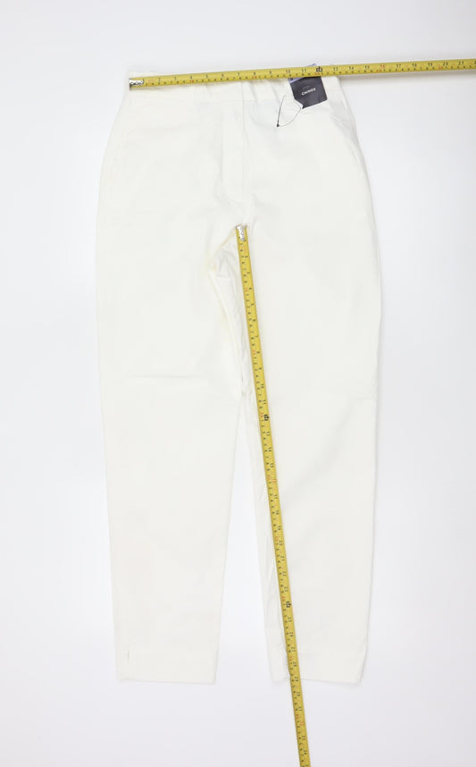 M&S Women’s White Chino Tapered Trousers UK 8 Regular
