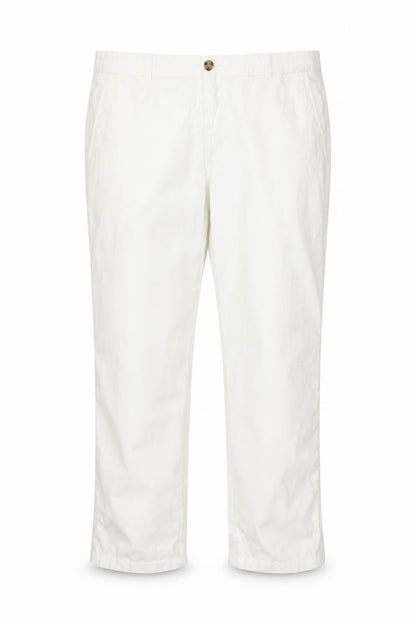 Marks & Spencer Collection Women White Size 16 Cotton Tapered Chino Trousers