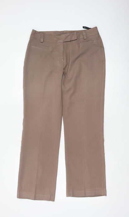 BHS Women’s Brown Size 12 Tailored Straight Leg Dress Trousers