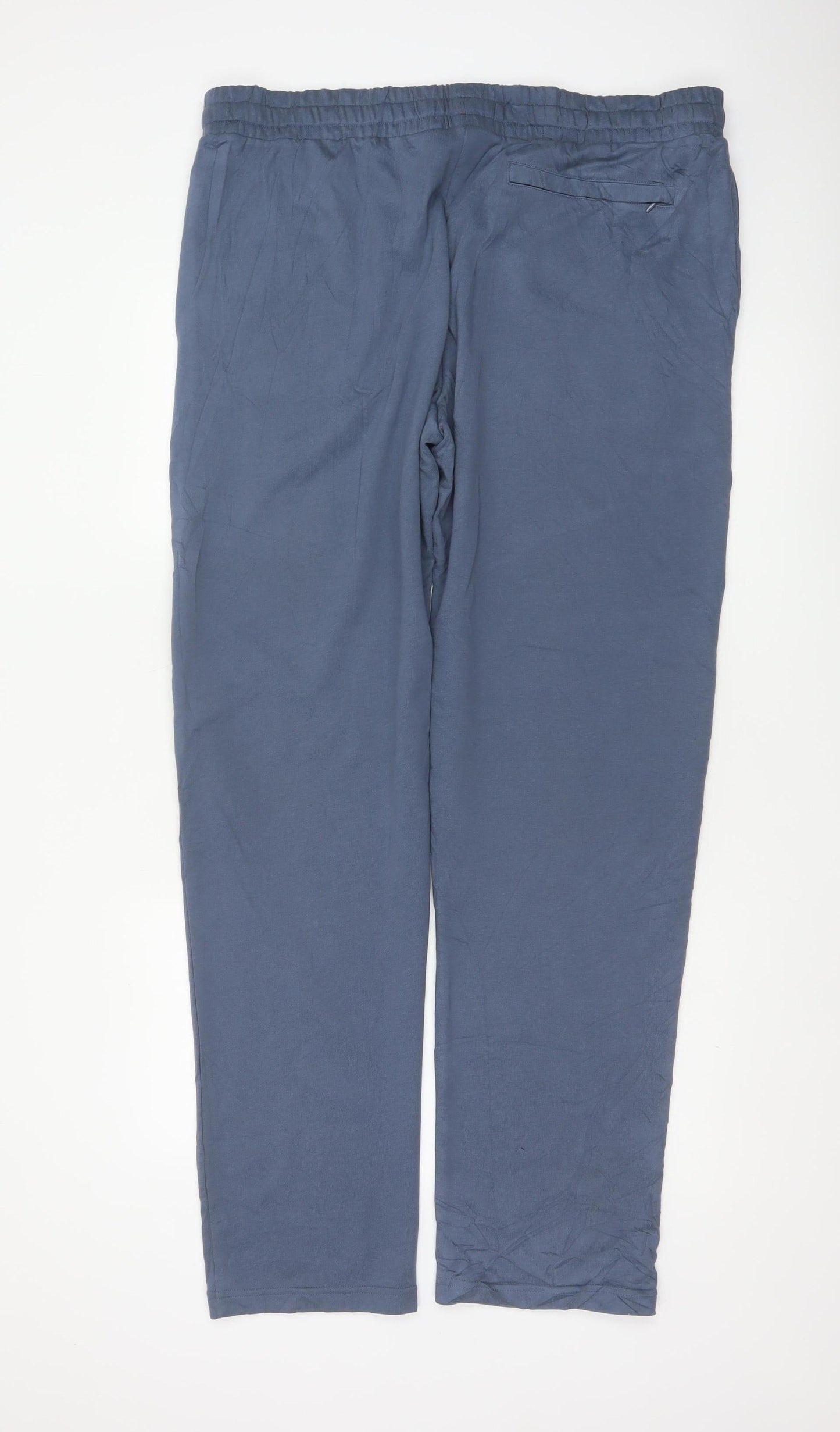 Marks and Spencer Men Blue 2XL Long Regular Fit Drawstring Trousers