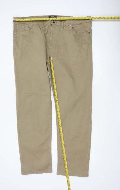 Marks & Spencer Men’s Beige 44/33 Straight Fit Stretch Chino Trousers