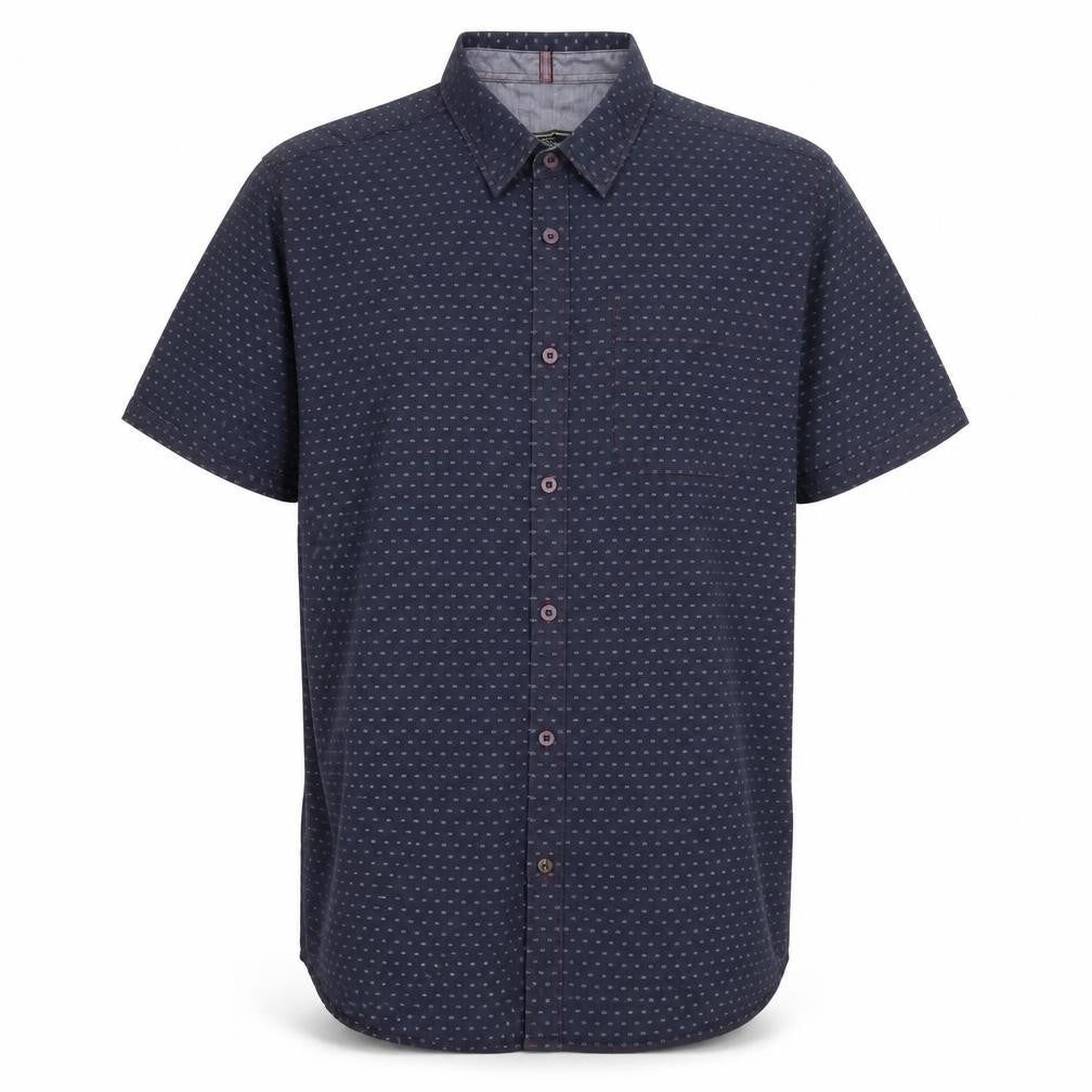 White Stuff Men Blue XL Slim Fit Cotton Geometric Short Sleeve Shirt