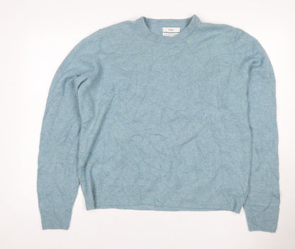 Marks and Spencer Men Blue XL Lambswool Crew Neck Pullover Jumper