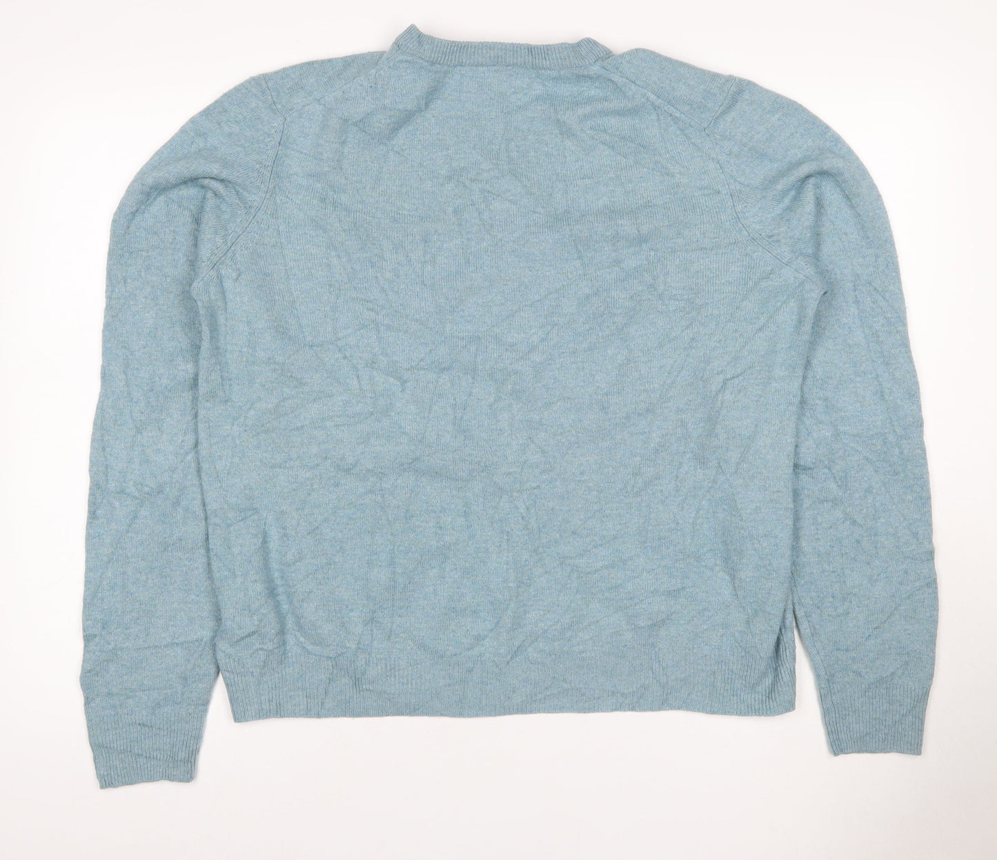 Marks and Spencer Men Blue XL Lambswool Crew Neck Pullover Jumper