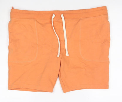 Marks and Spencer Men Orange 3XL Sweat Shorts Drawstring Jersey Pockets
