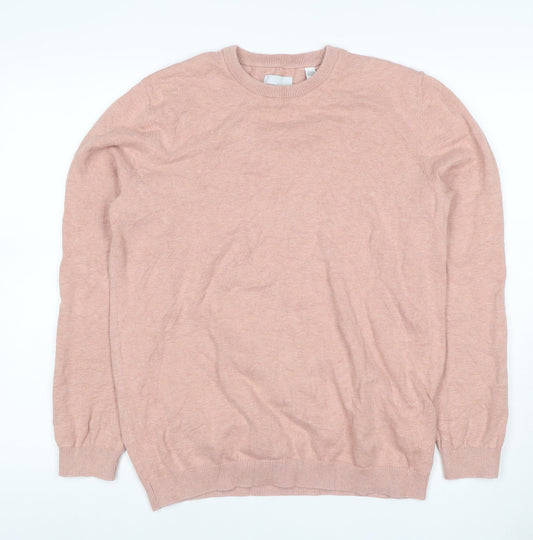 Additional front view of Only & Sons unisex adults pink m cotton crew neck jumper