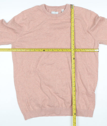 Only & Sons Unisex Adults Pink M Cotton Crew Neck Pullover Jumper