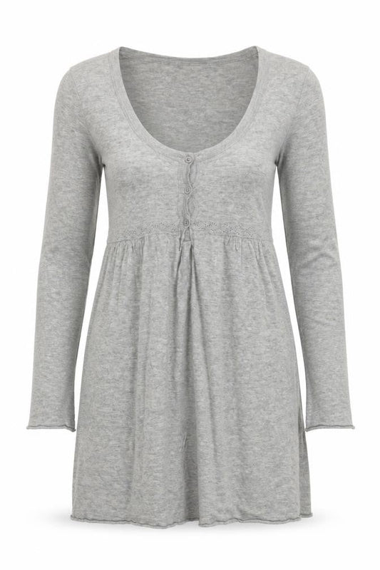 White Stuff Women Grey UK 14 Cotton Merino Longline V-Neck Cardigan