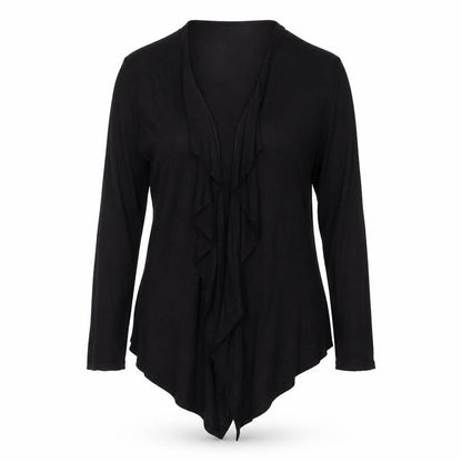 Marks & Spencer Women's Black UK 16 Long Sleeve Open Wrap Cardigan