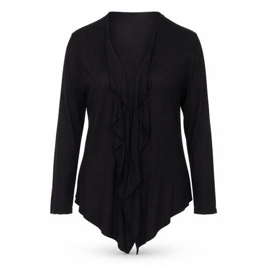 Marks and Spencer Women's Black UK 16 Long Sleeve Open Wrap Cardigan