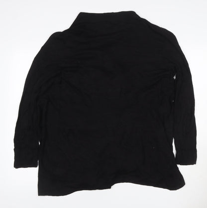 Marks and Spencer Women's Black UK 16 Long Sleeve Open Wrap Cardigan