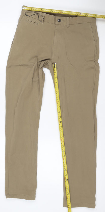 Marks and Spencer Men's Beige 30/31 Ultimate Slim Chino Trousers Stretch