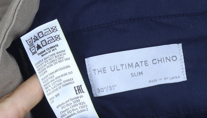 Marks and Spencer Men's Beige 30/31 Ultimate Slim Chino Trousers Stretch