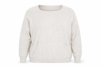 Next Women’s Beige Cashmere Crew Neck Pocket Jumper UK 14