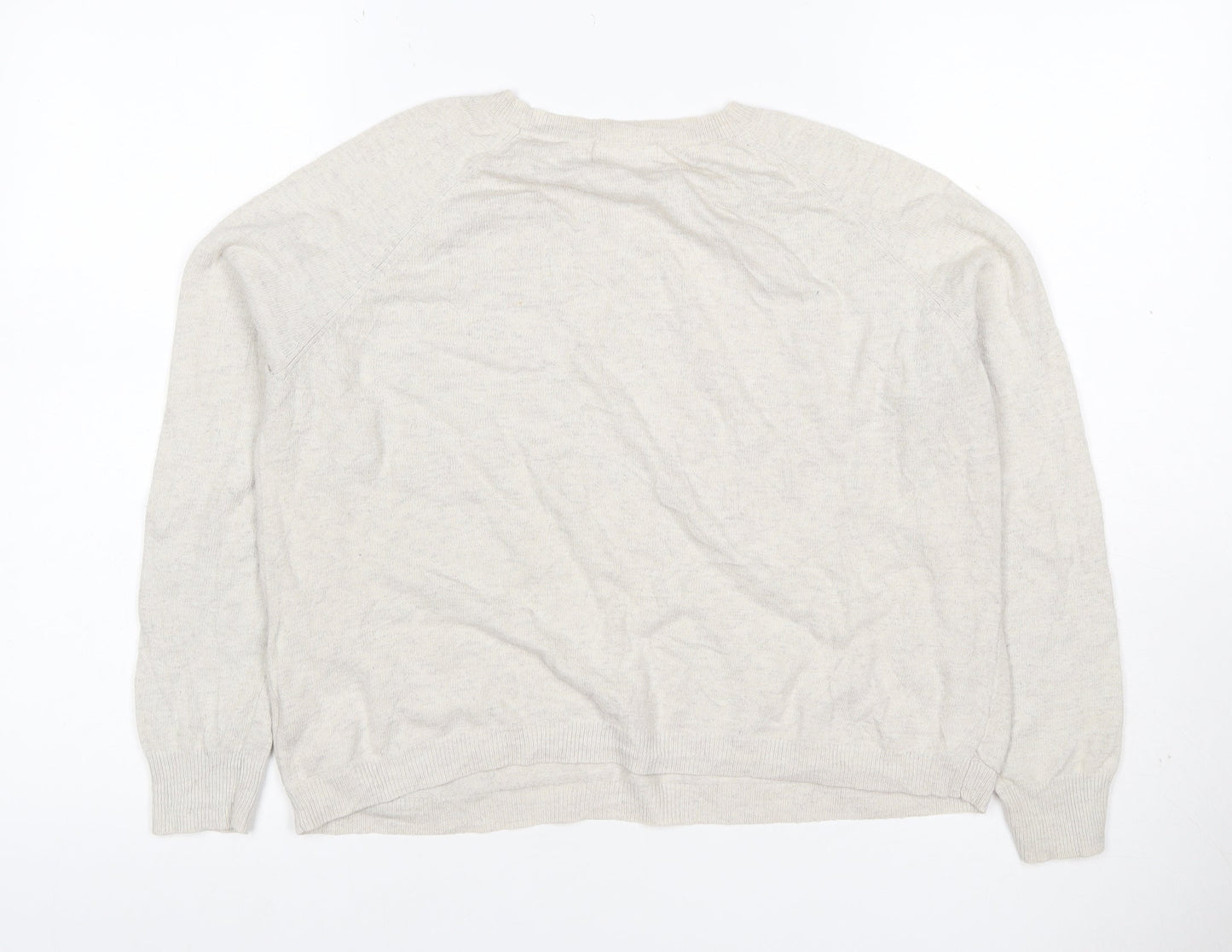 Next Women’s Beige Cashmere Crew Neck Pocket Jumper UK 14