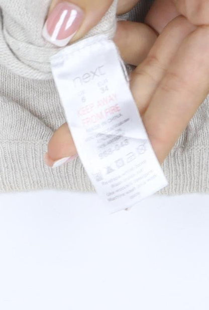 Next Women’s Beige Cashmere Crew Neck Pocket Jumper UK 14