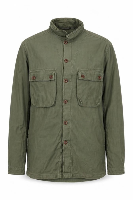 ASOS Men Green M Military Field Jacket Cotton Button Pockets