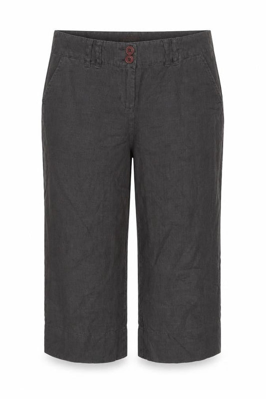 Phase Eight Women’s Grey Linen Cropped Wide-Leg Trousers UK 12