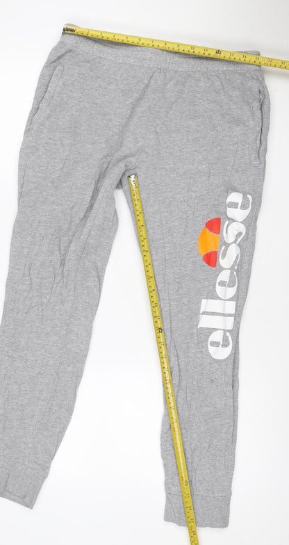 Ellesse Women Grey L Logo Fleece Jogger Sweatpants