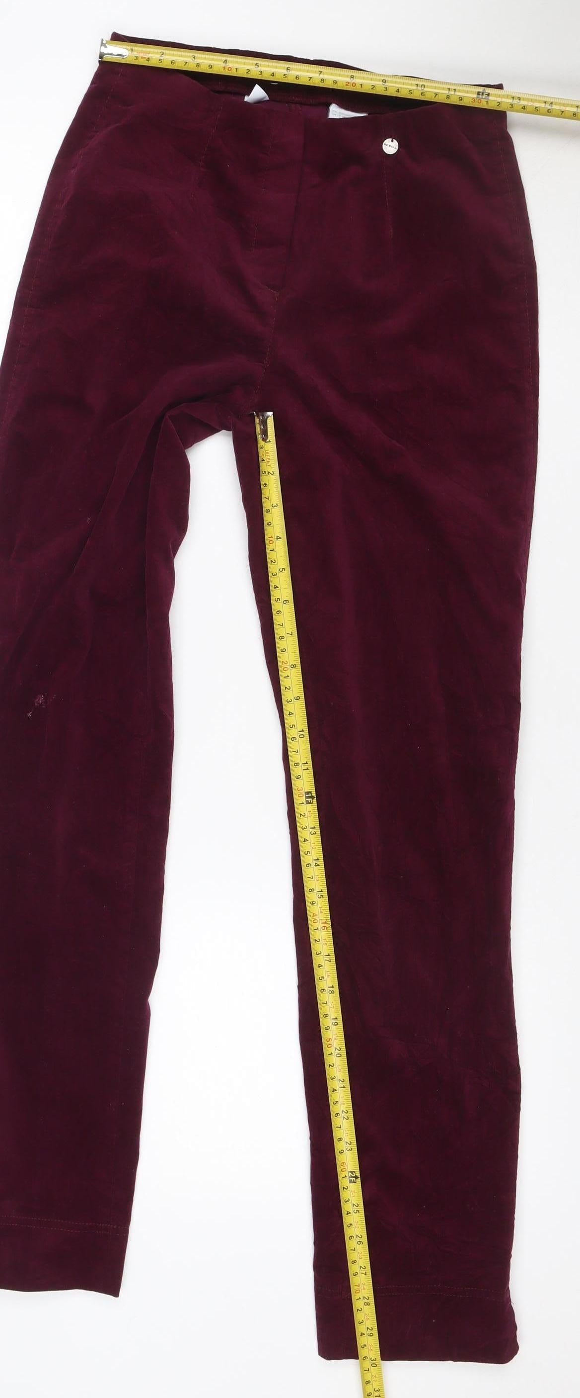 Robell Women Purple Size 8 Marie Stretch Straight Trousers