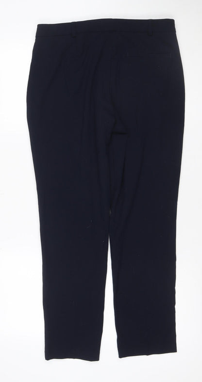 Marks & Spencer Women Blue Size 12 Straight Tailored Dress Trousers
