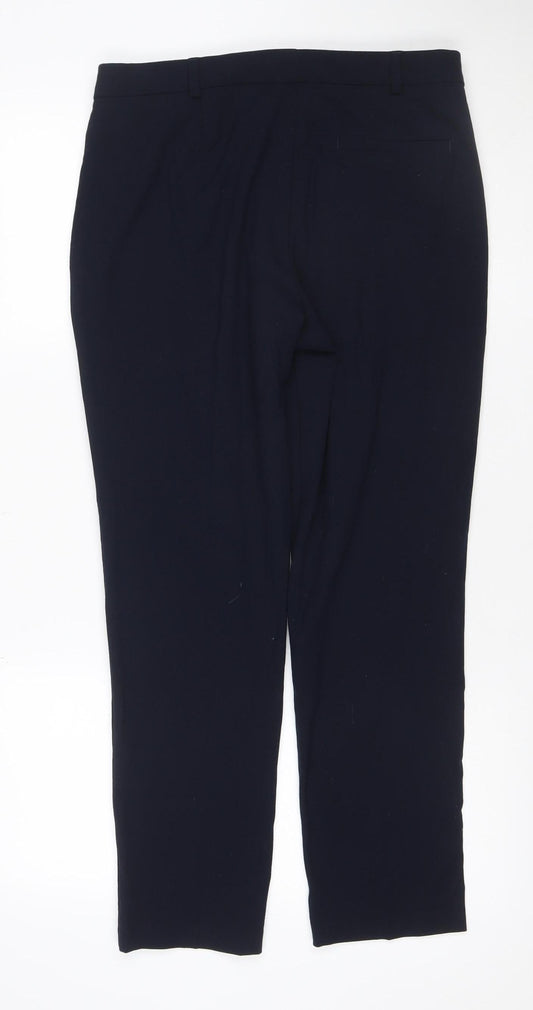 Marks & Spencer Women Blue Size 12 Straight Tailored Dress Trousers