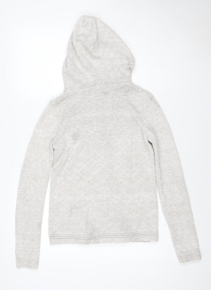 Surface Women’s Ivory Size 10 Linen Cable Knit Full Zip Hoodie
