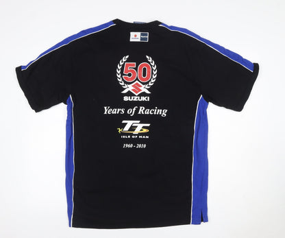 Suzuki Men’s XL Black Blue TT Isle of Man Racing Graphic T-Shirt