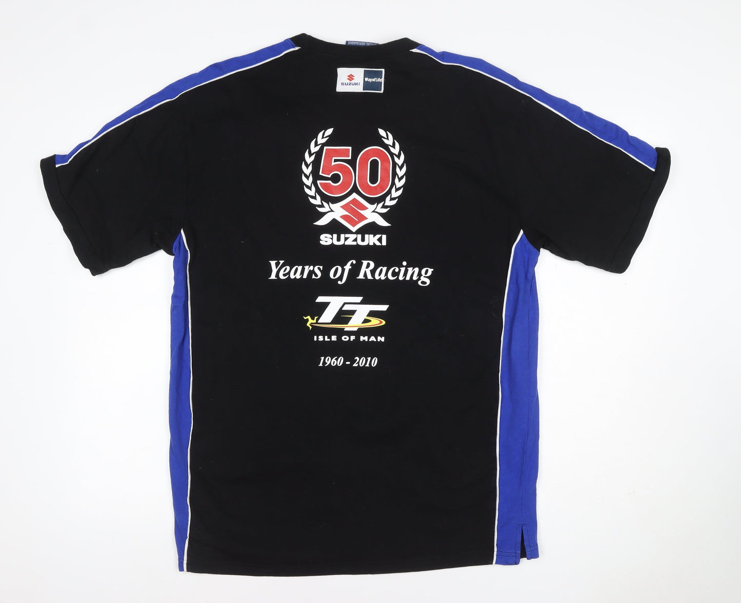 Suzuki Men’s XL Black Blue TT Isle of Man Racing Graphic T-Shirt