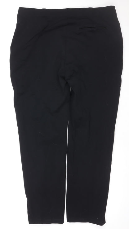 Marks & Spencer Women Black UK 18 Short Straight Tailored Dress Trousers