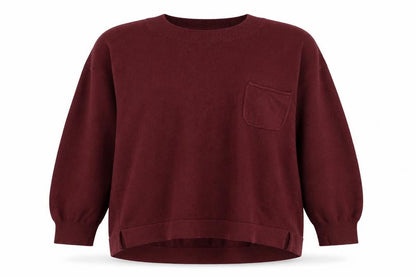 Front view of French Connection Women Red XL Crew Neck Pocket jumper