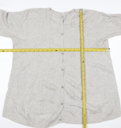 Fat Face Women’s Grey Cable Knit Button Cardigan UK 14