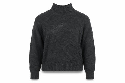 Per Una Women Grey M High Neck Raglan Knit Jumper Wool Blend