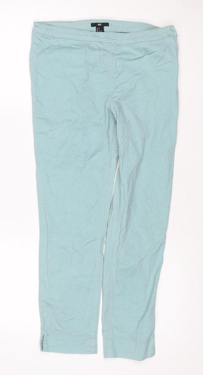H&M Women Blue UK 10 Straight Leg Cotton Stretch Jeans