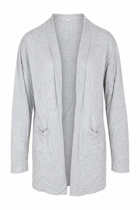 Uniqlo Women Grey Linen Viscose Open Front Cardigan Size M UK 12