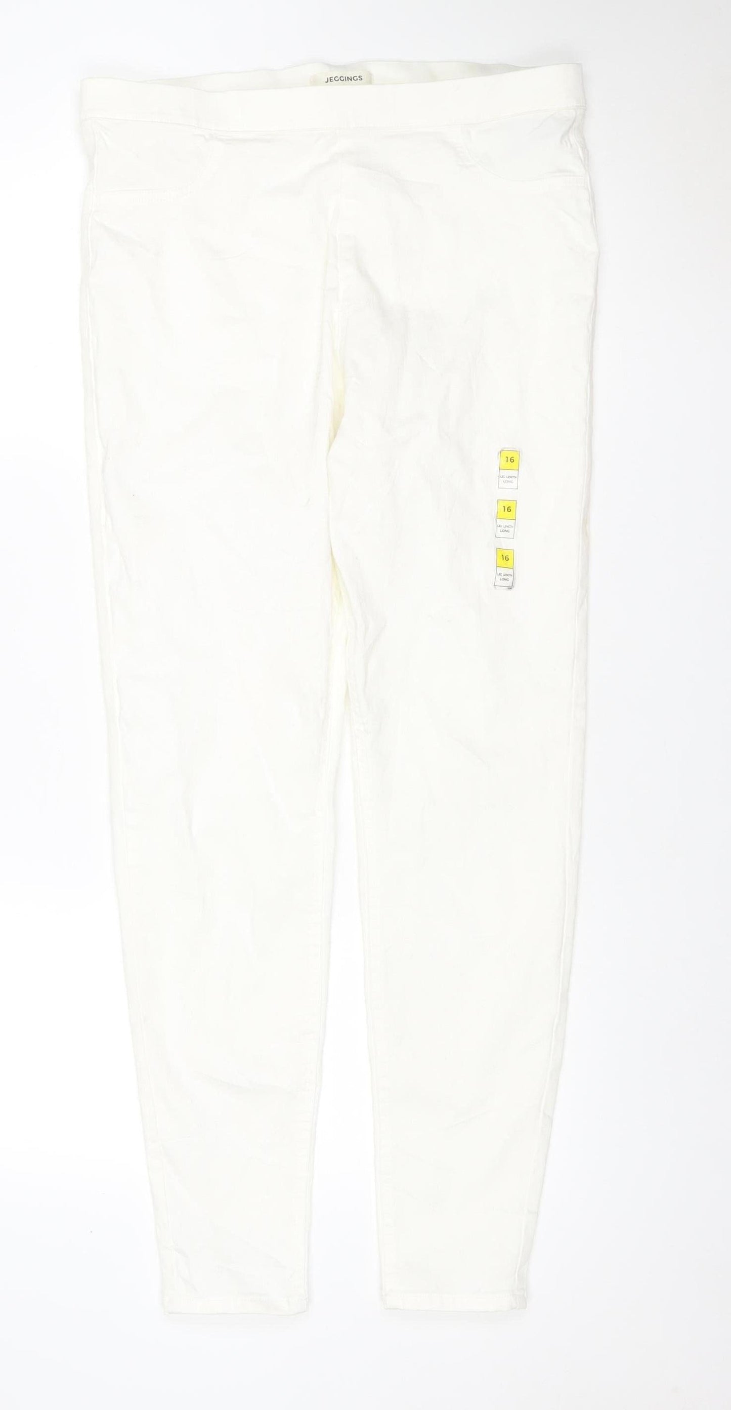 Marks and Spencer Women White Size 16 Stretch Jeggings Slim Fit