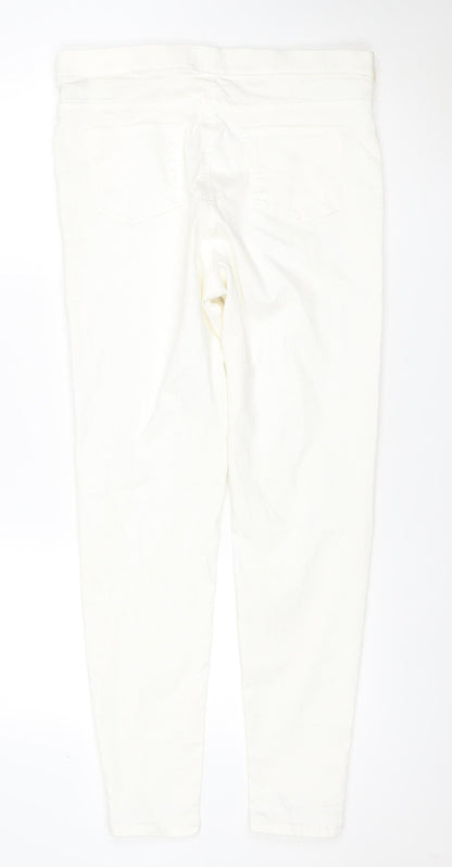 Marks and Spencer Women White Size 16 Stretch Jeggings Slim Fit