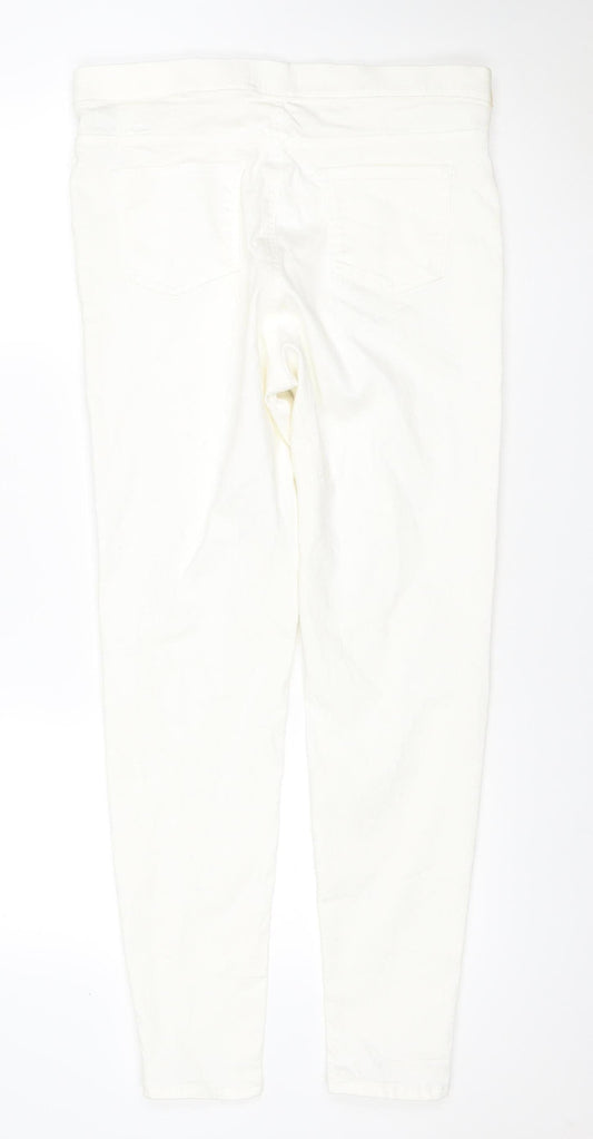 Marks and Spencer Women White Size 16 Stretch Jeggings Slim Fit