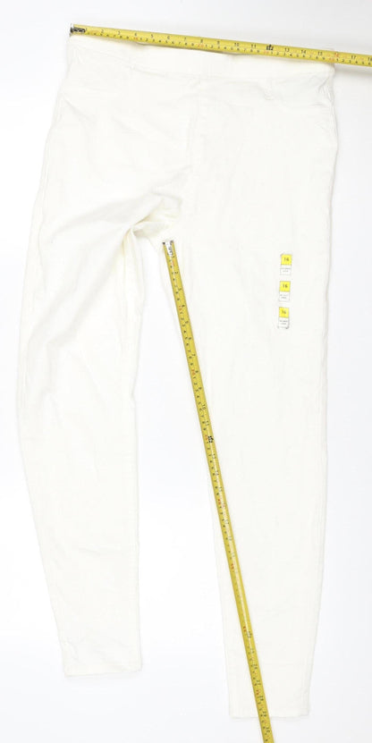 Marks and Spencer Women White Size 16 Stretch Jeggings Slim Fit