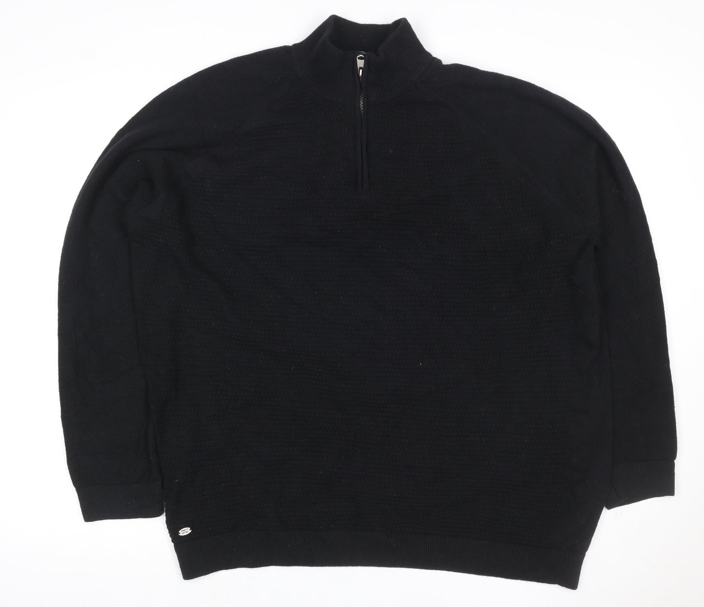 Kensington Eastside Men’s Black XXL 1/4 Zip Waffle Knit Jumper