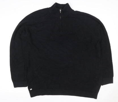 Kensington Eastside Men’s Black XXL 1/4 Zip Waffle Knit Jumper
