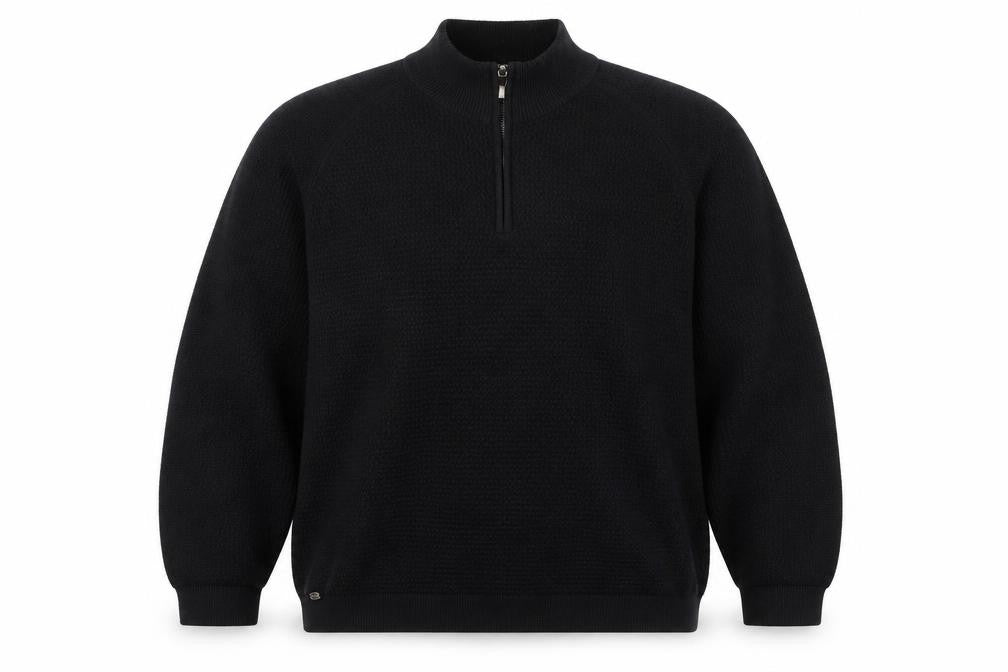 Kensington Eastside Men’s Black XXL 1/4 Zip Waffle Knit Jumper