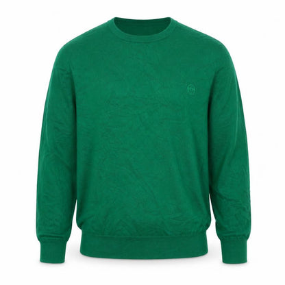 Sergio Tacchini Mens Green 2XL Crew Neck Logo Cotton Pullover Jumper