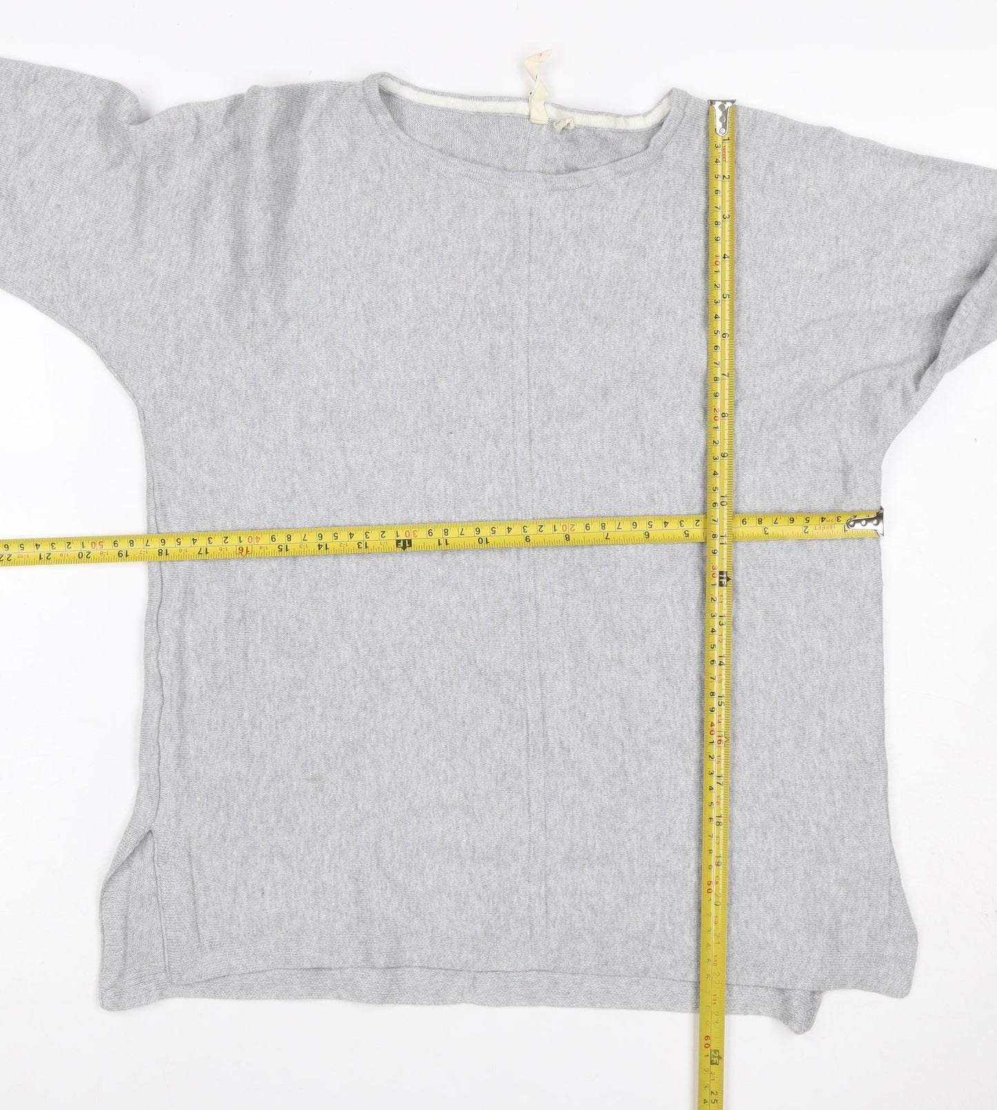 White Stuff Women’s Grey Size 10 Cotton Knit Round Neck Jumper