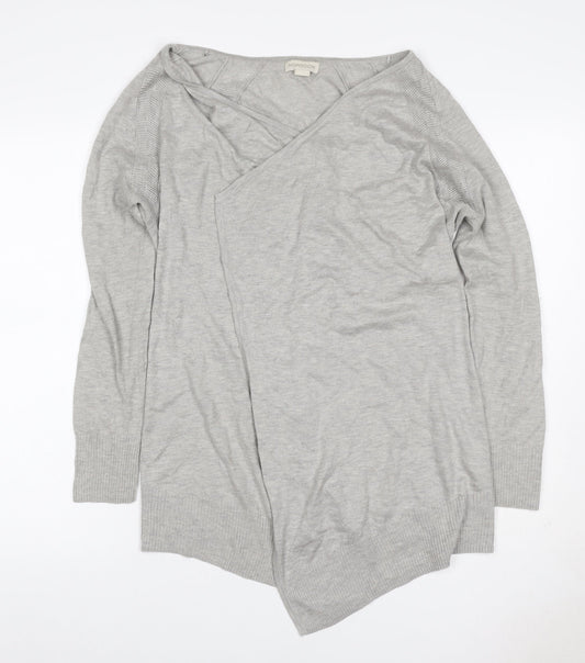 Monsoon Women’s Grey Size 10 Open Wrap Knit Cardigan Long Sleeve