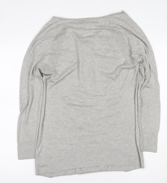 Monsoon Women’s Grey Size 10 Open Wrap Knit Cardigan Long Sleeve