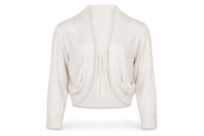 Wallis Women Ivory Open Front Cardigan Size S Cotton Viscose Knit